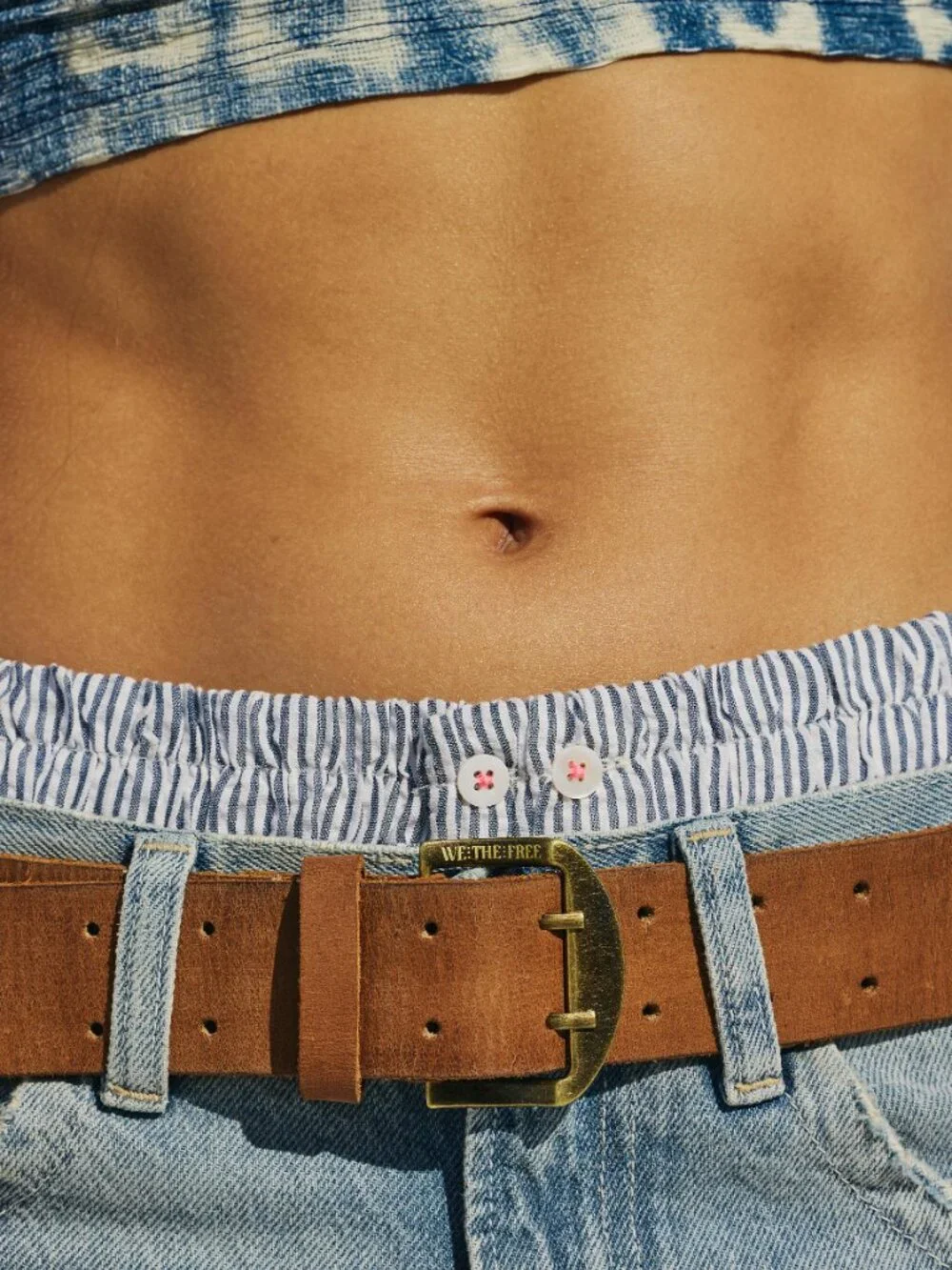 🆕 FREE PEOPLE We The Free Double Cross Belt / Cognac
